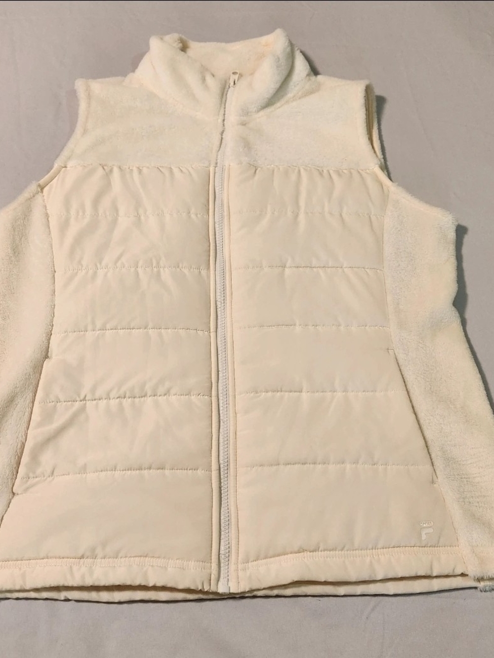 Fila Cream Quilted Fleece Vest for Women